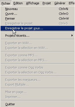 Enregistrer le projet sous