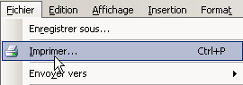 Impression dans Word